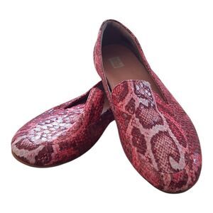 Fitflop Red Snake Print Loafers